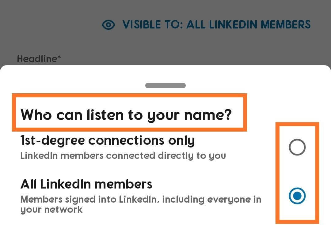 Listen your name on linkedin