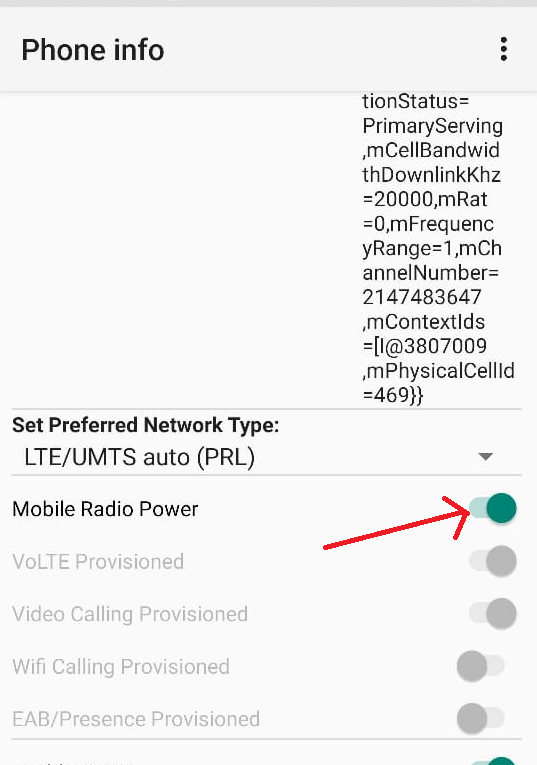 Phone Info - Mobile Radio Power