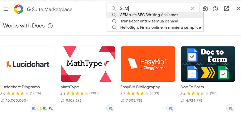 SEMrush SEO writing Assistant