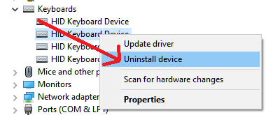 Uninstall and Reinstall the Keyboard Driver