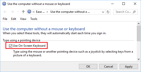 Use On-Screen Keyboard
