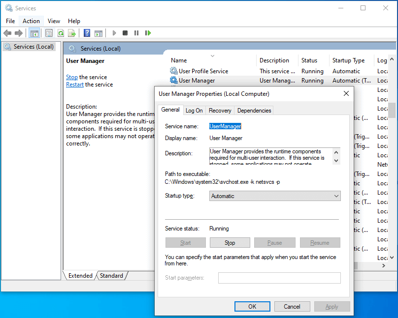 Windows 10 taskbar