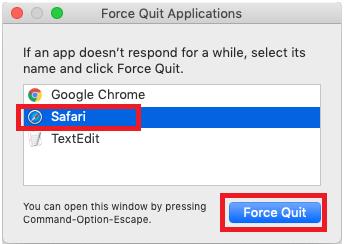 force quit safari application