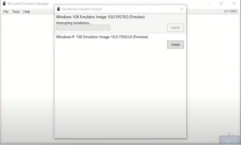 Windows 10X emulator 