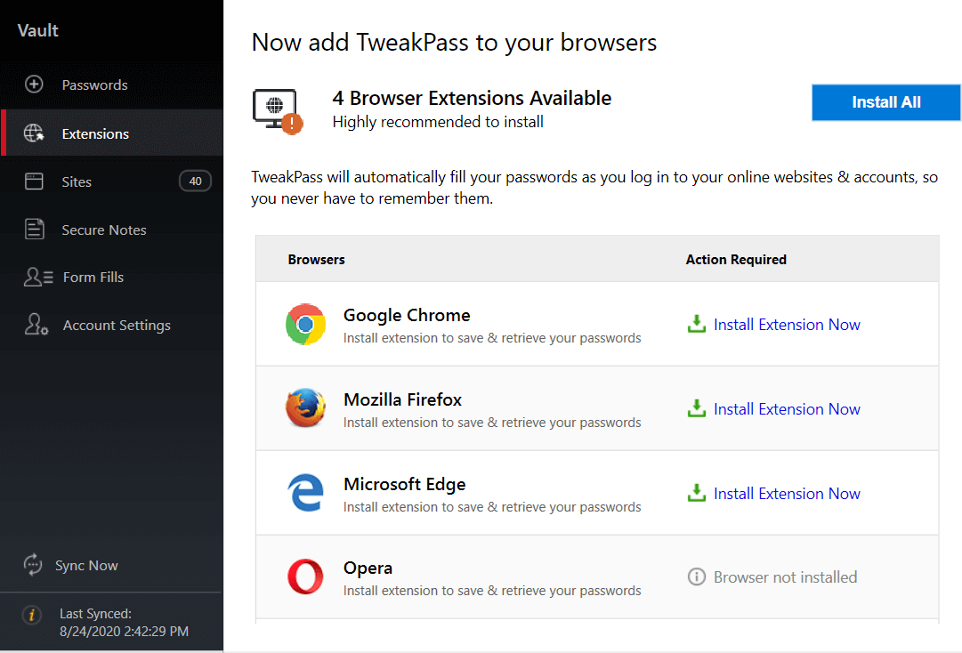 Add TweakPass To Your Browser