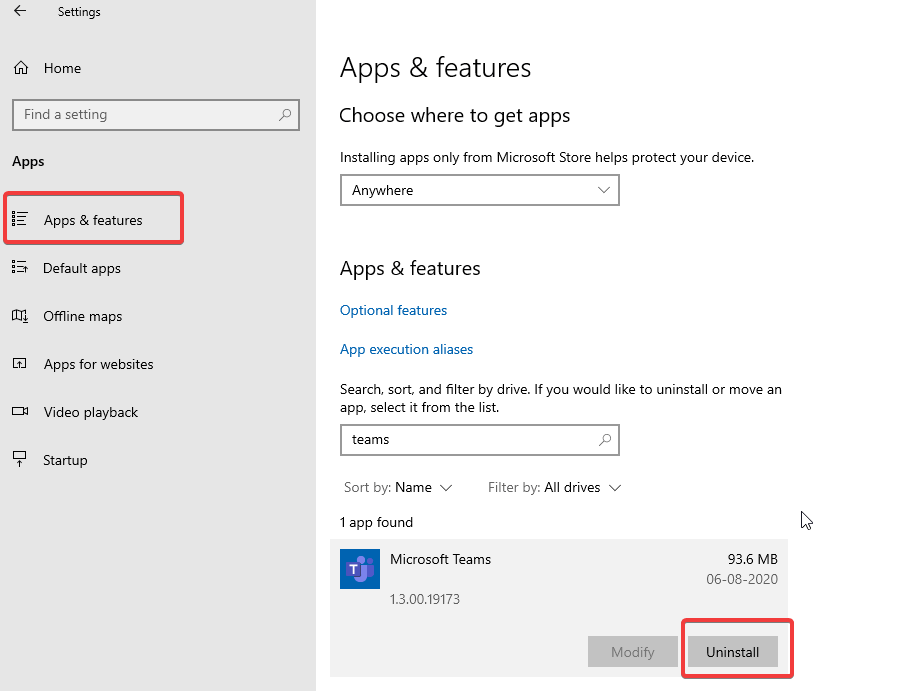 Apps & Feature On Windows