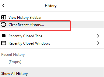 Clear Recent History