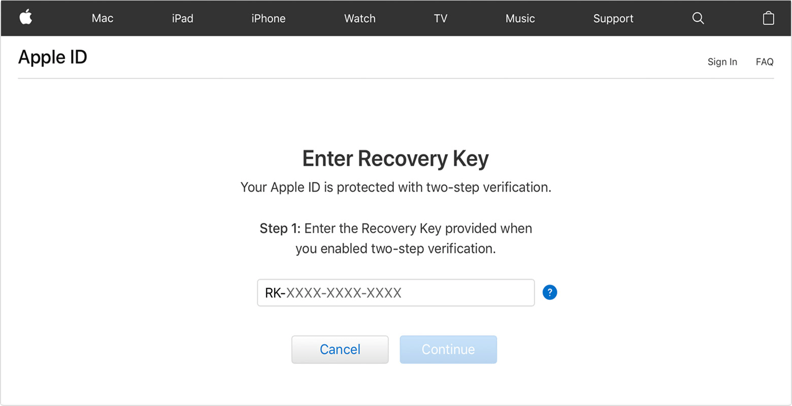 Create an Apple ID Recovery Key