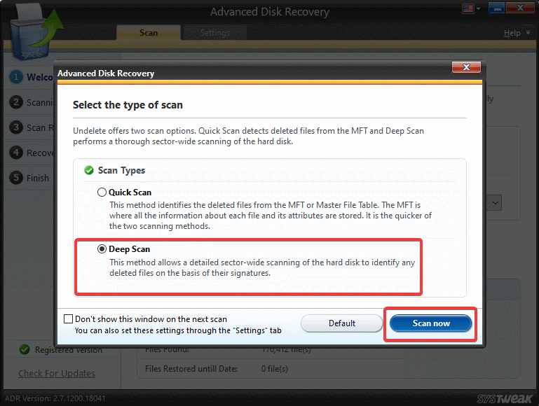 Deep Scan - Advanced Disk Recovery
