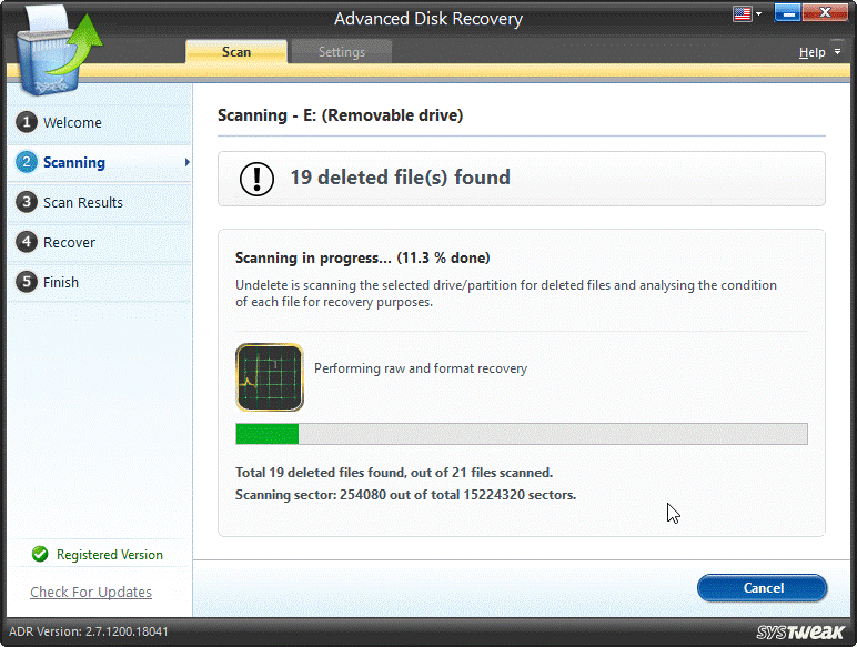Scan Process - Advanced Disk Recovery