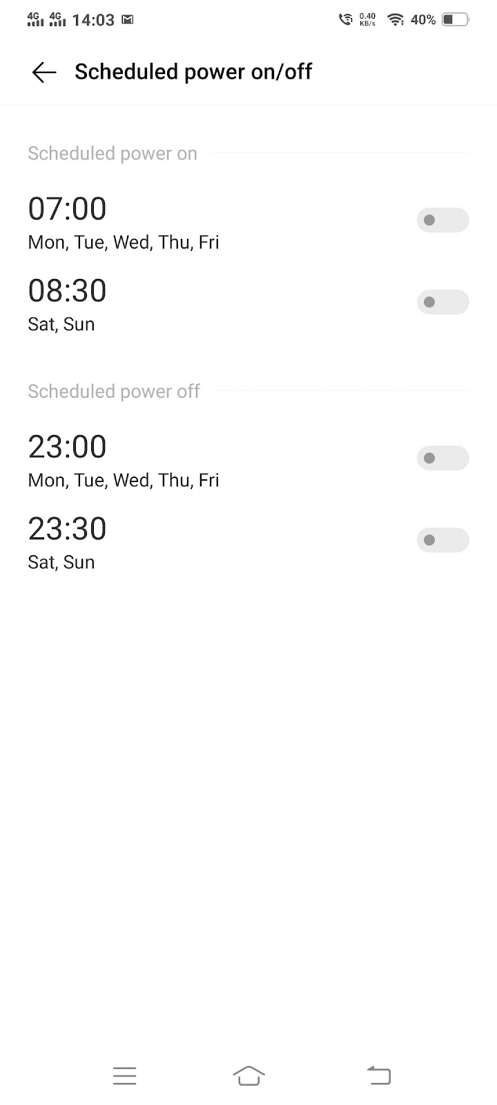 Schedule Power On amd Off Feature