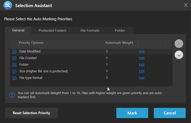 Selection Assistant Mark