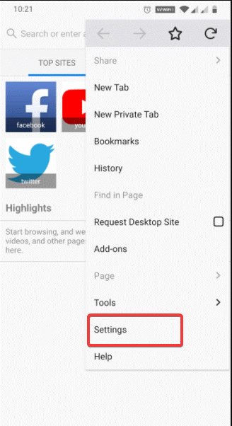 Setting button on ANdroid