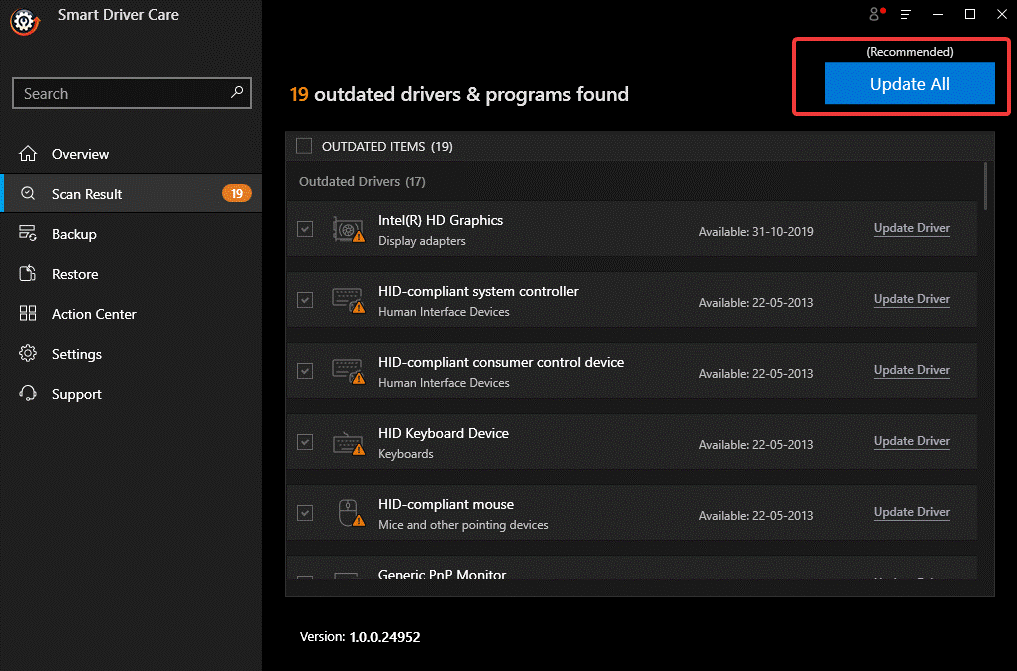 Update All Outdated Drivers - Smart Driver Care