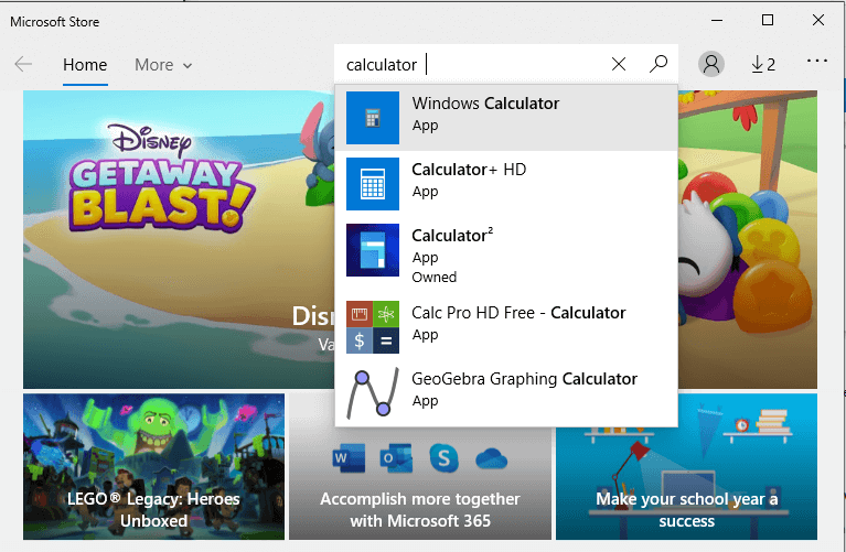calculator windows 10 not working