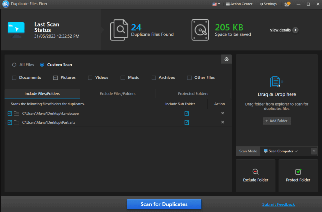 delete duplicate files