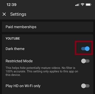 enable Dark Theme