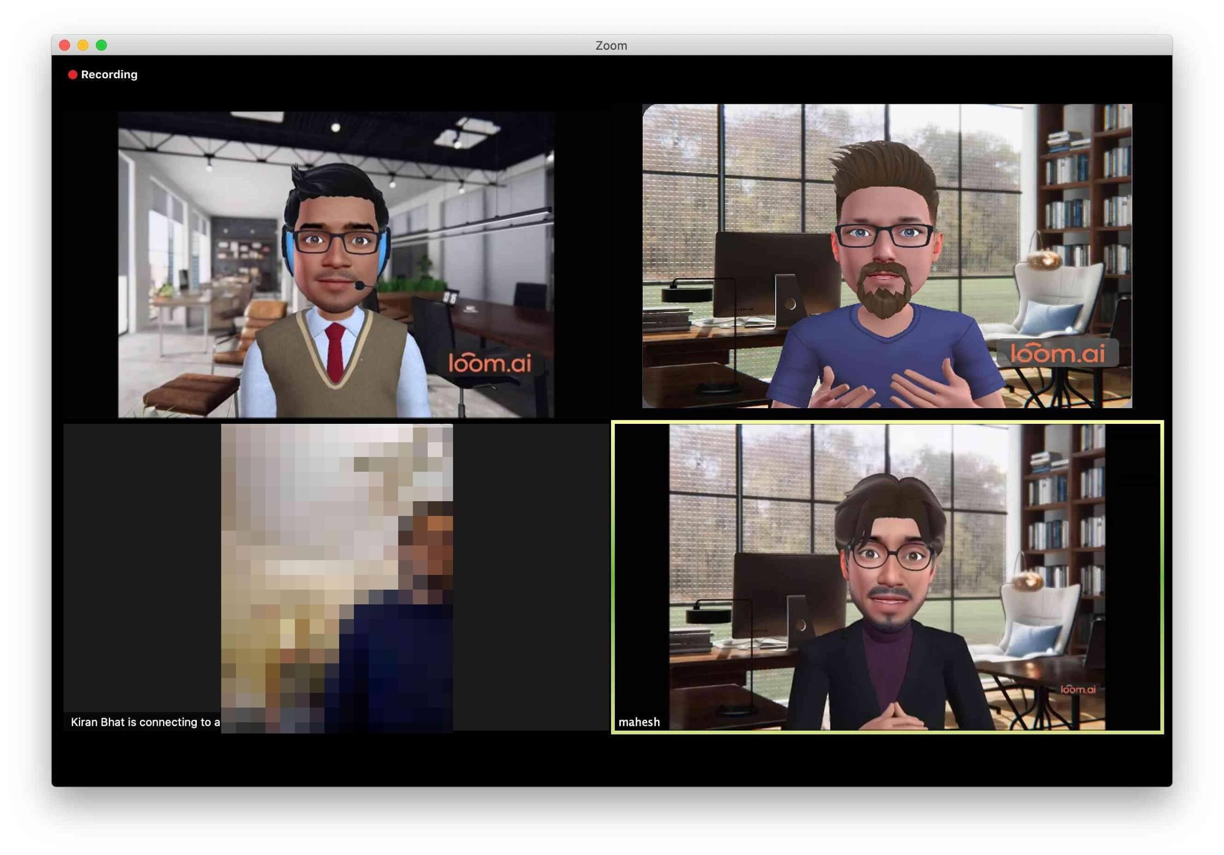 3D Avatar Zoom Calls