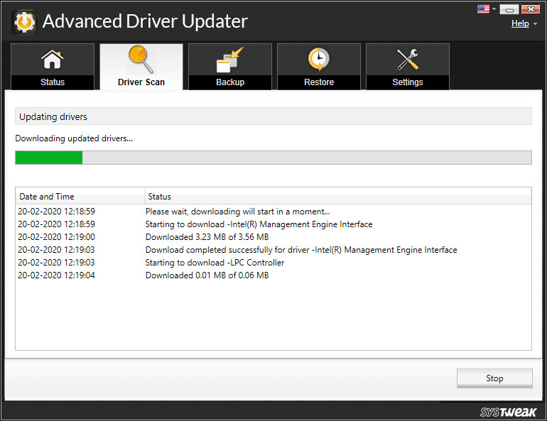 Advanced Driver Updater - Driver Scan