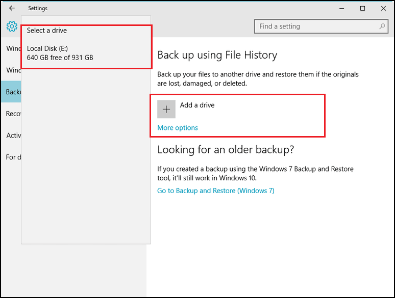 Backup Using File History