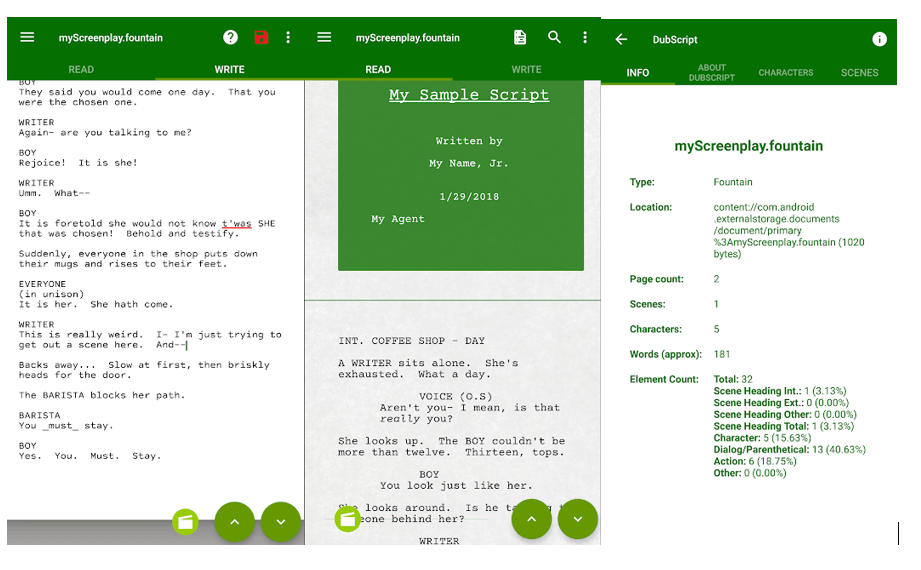 Dubscript Screenplay Writer - Filmmaking Applications