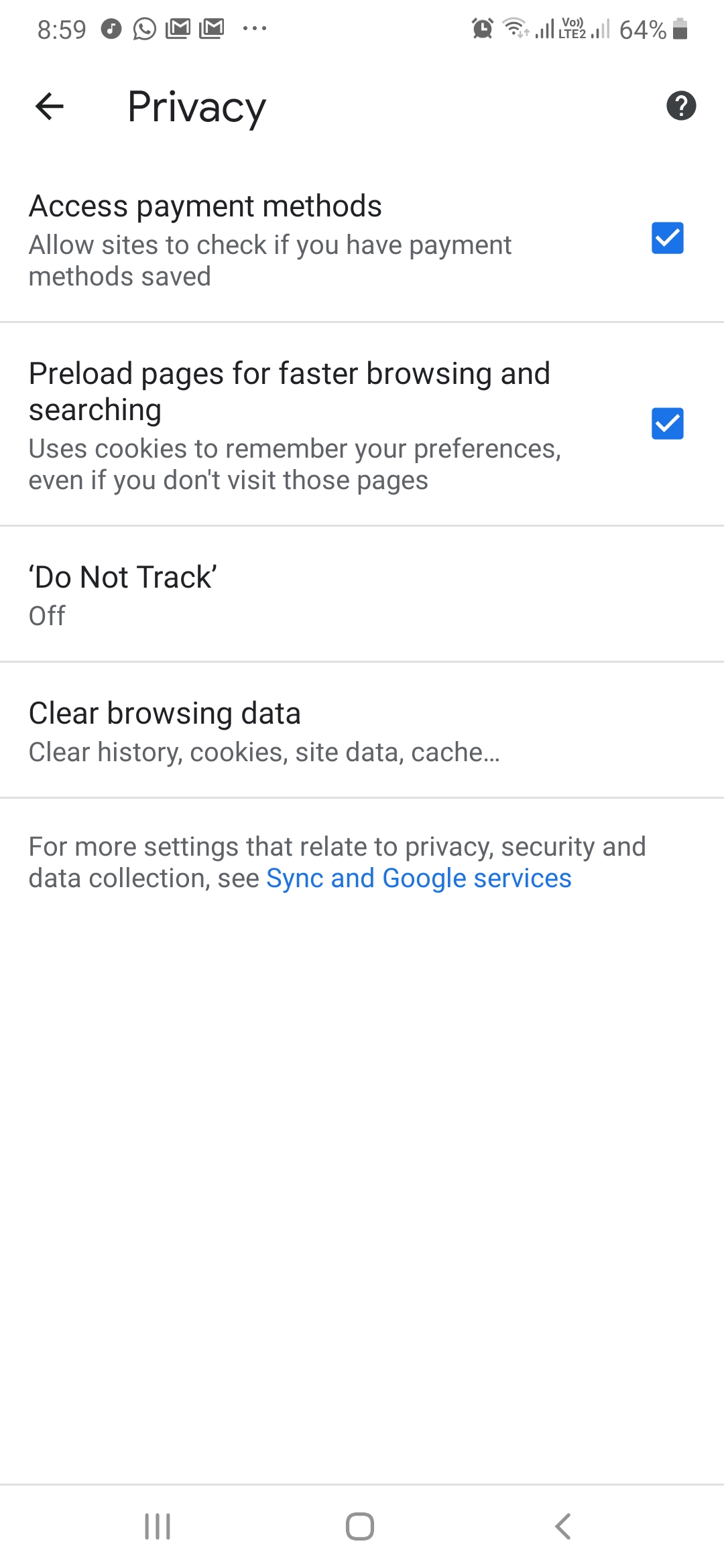 Make Changes To Current Browser Settings