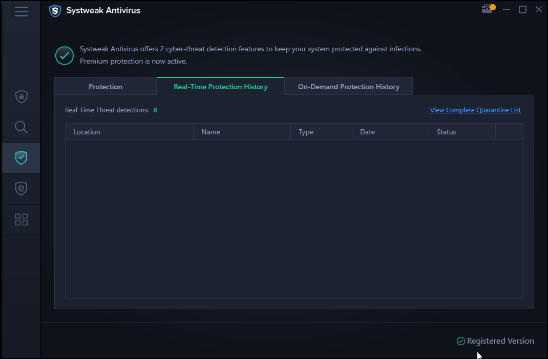 Real - Time Protection Systweak Antivirus