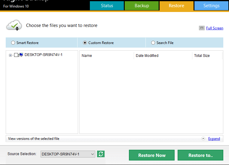 Right Backup Restore version