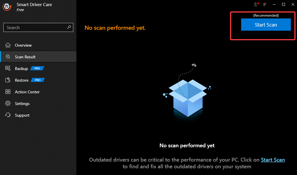 Start Scan - Smart Driver Care
