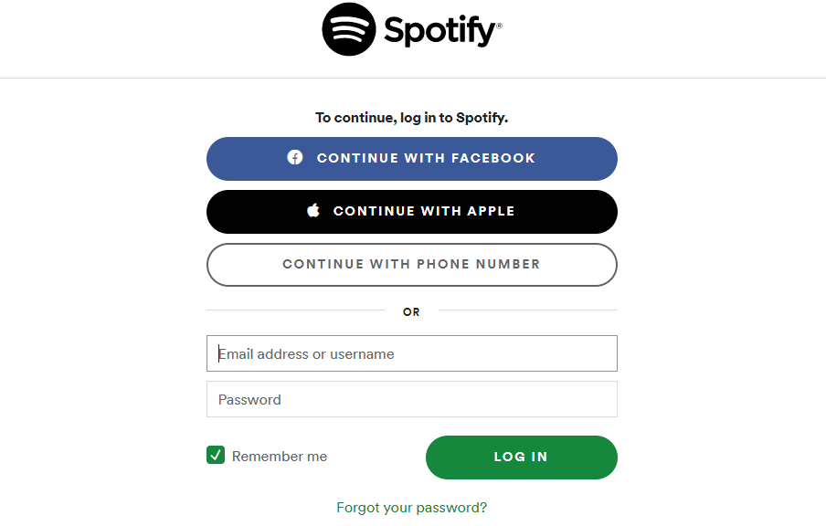 reset spotify password