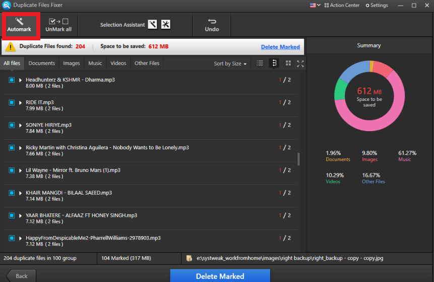 Automark - Duplicate File Finder