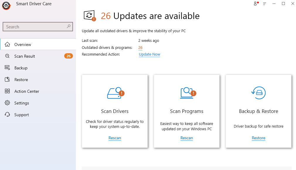 Available Updates for Driver - Smart Driver Care