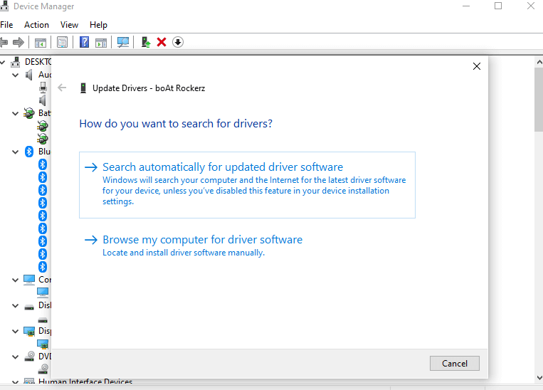 Browse my computer for driver software