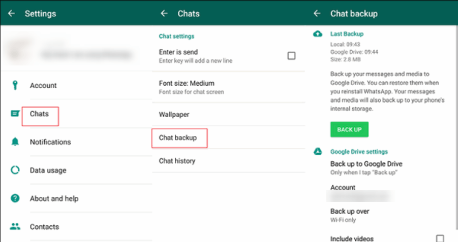 Chat backup