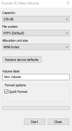 Formatting Disk