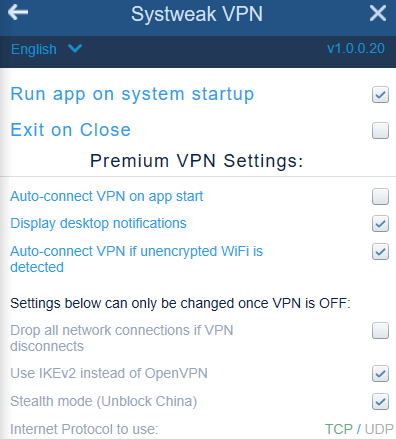 Systweak VPN Protocol