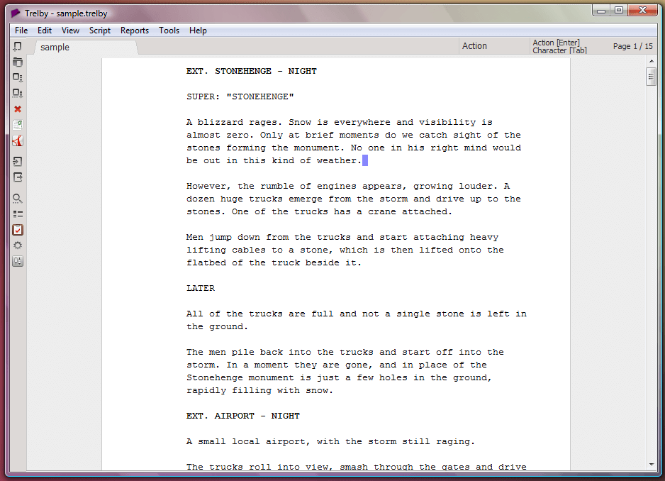 Trelby- Free Screenwriting Software For Windows
