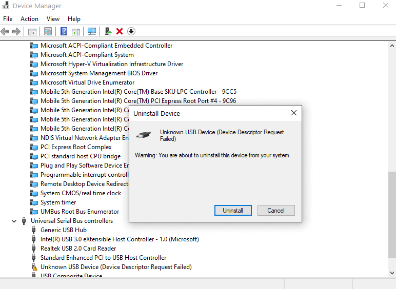 Uninstall device