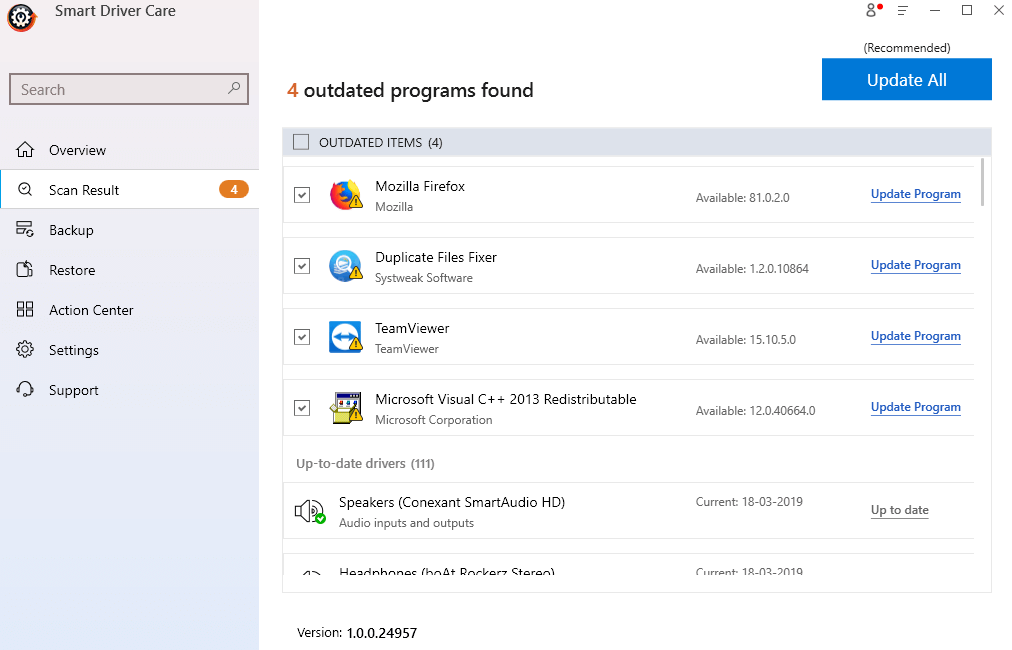 Update All Program - Smart Driver Care