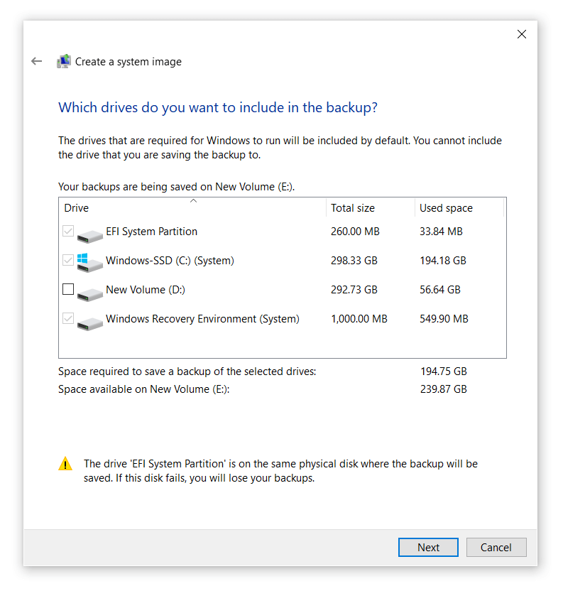 Create a system image