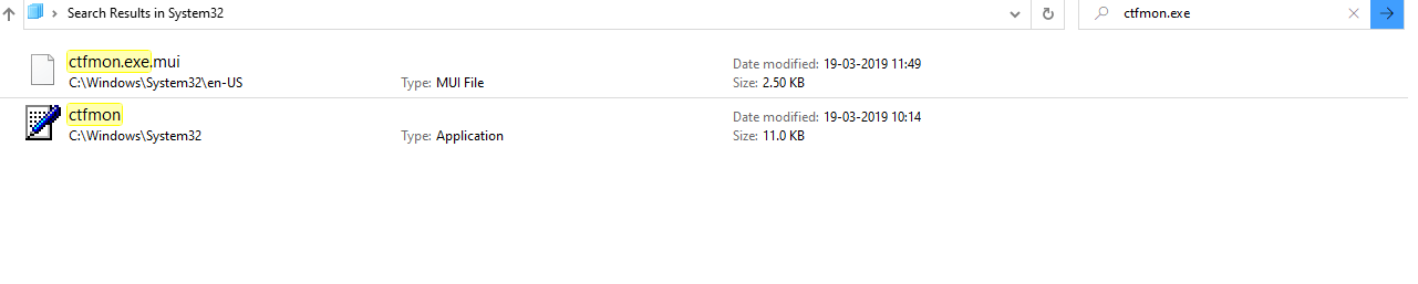 Execute ctfmon.exe File