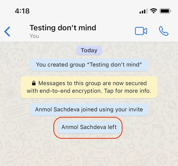 Leaving Group Without Announcing