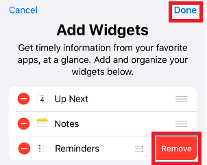 Reminder App Widget From Widget Screen