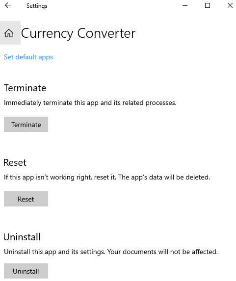 Reset The Application