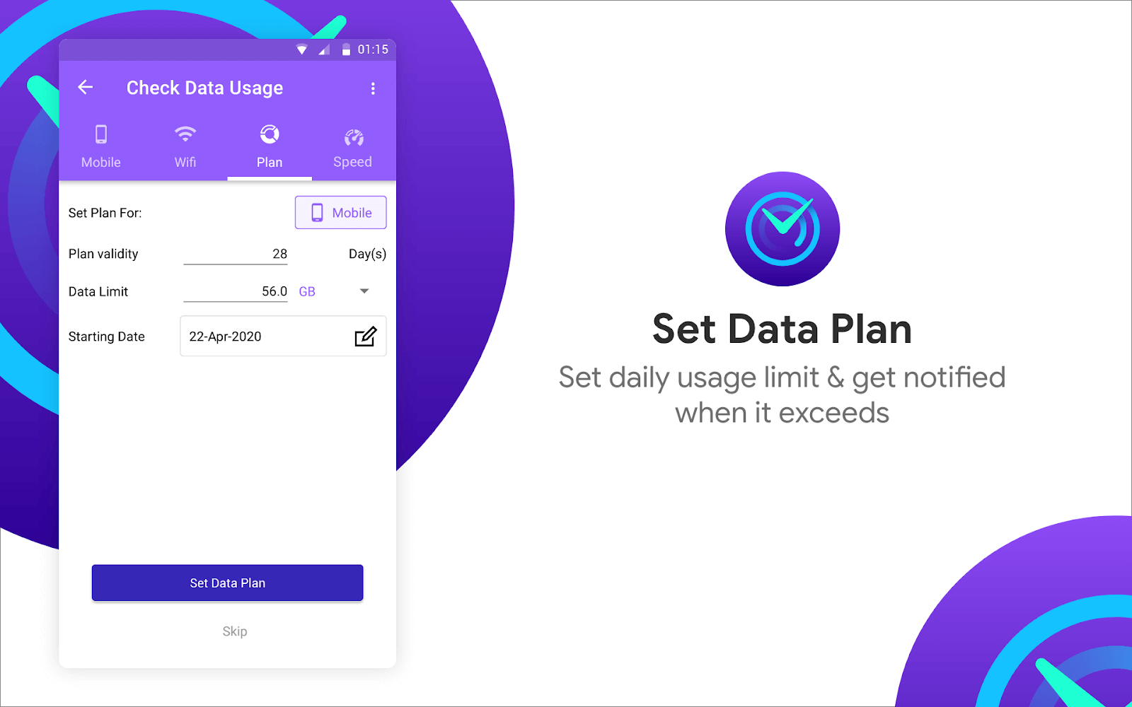 Set data plan