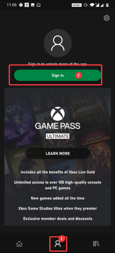 Sign in to Game Pass