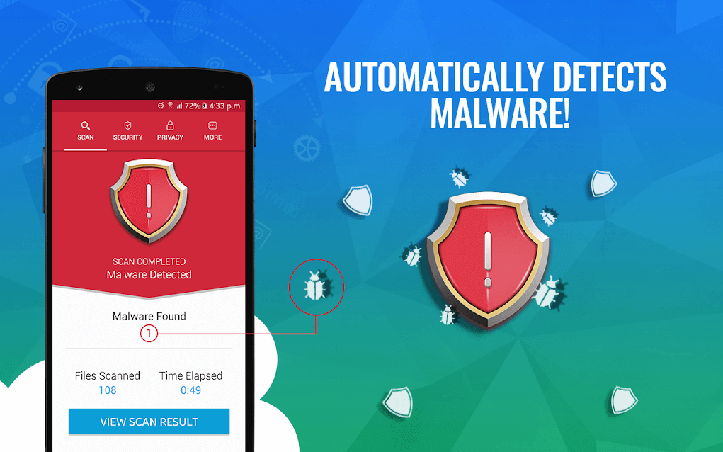 automatically detects malware