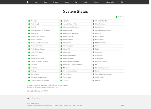 system status