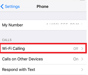 wi-fi calling - iPhone