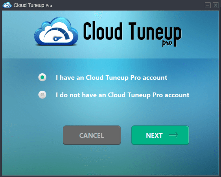 Cloud tuneup pro account